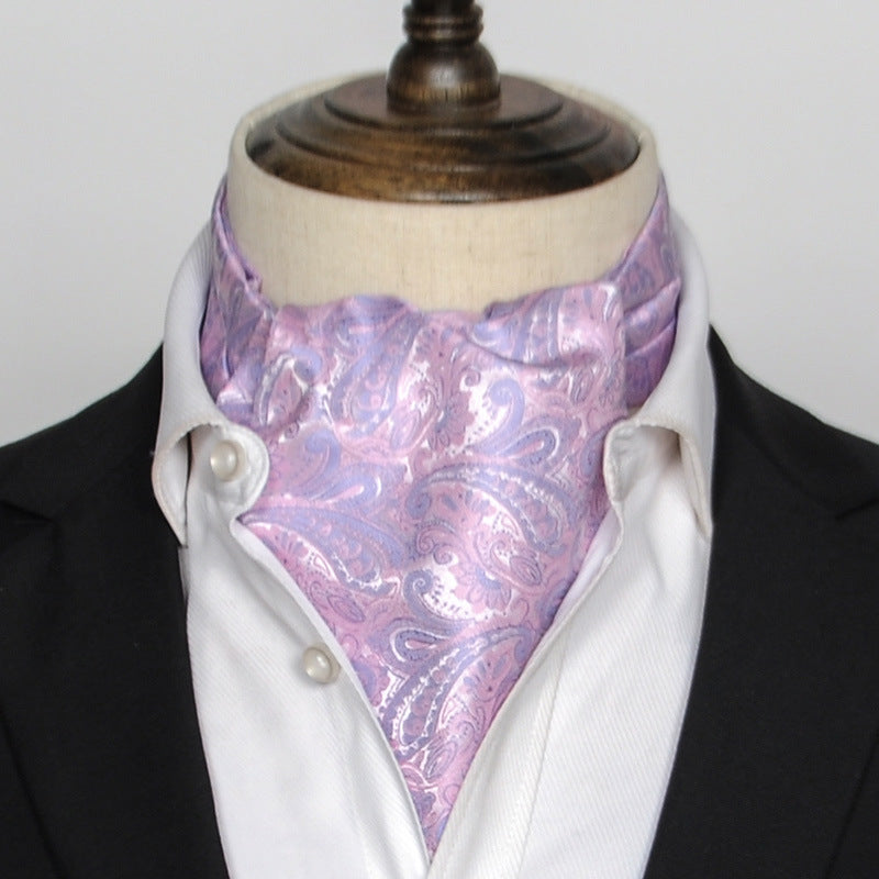 British Vintage Suit Silk Scarf Shirt
