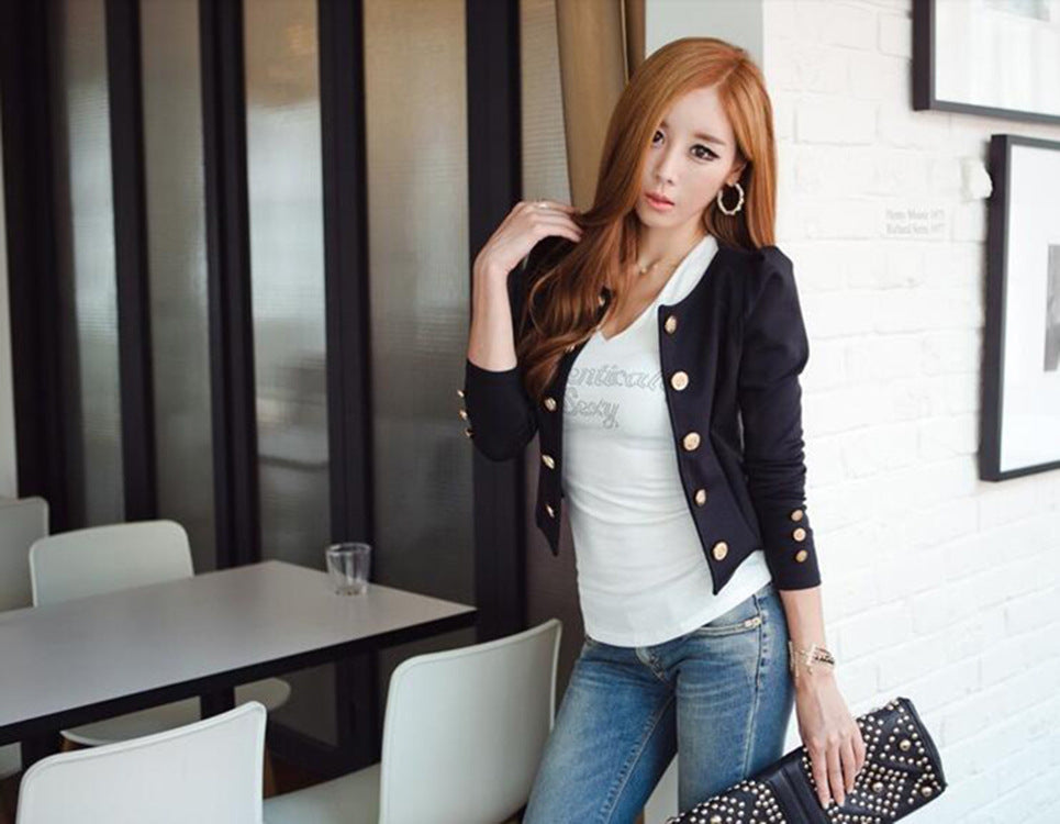 Double-breasted small blazer for women