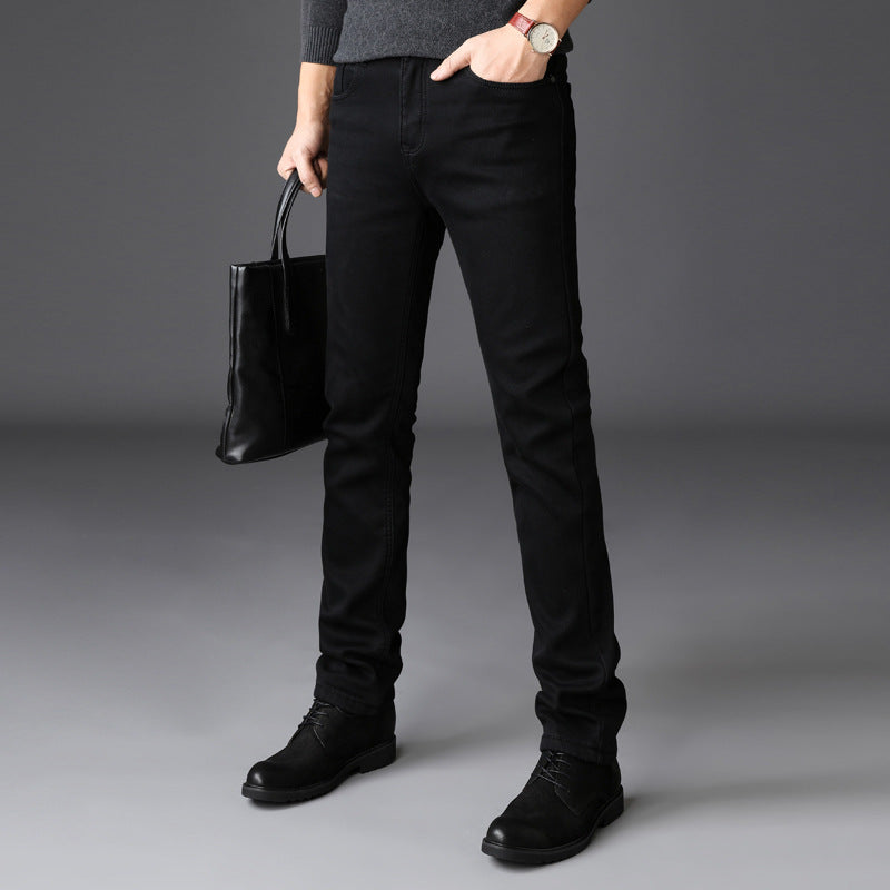 2021 spring and summer new men's jeans men's Korean version of the trend of self-cultivation stretch pants youth black pants men