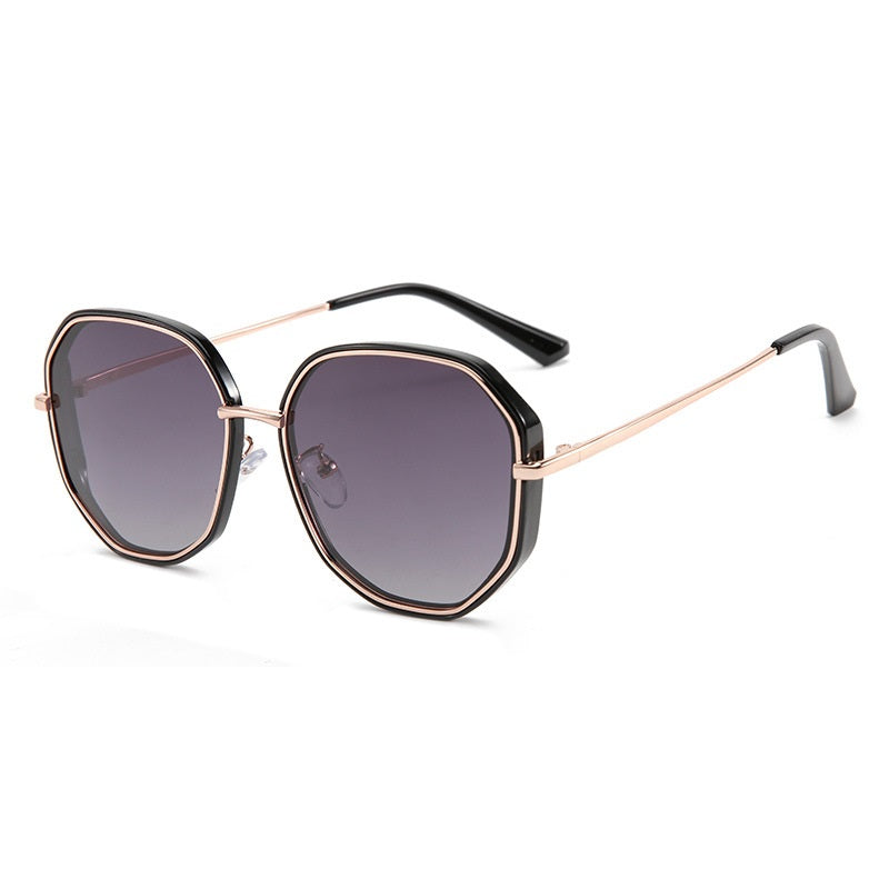 Ladies Polarized Sunglasses Two-Tone Fashion Polygon