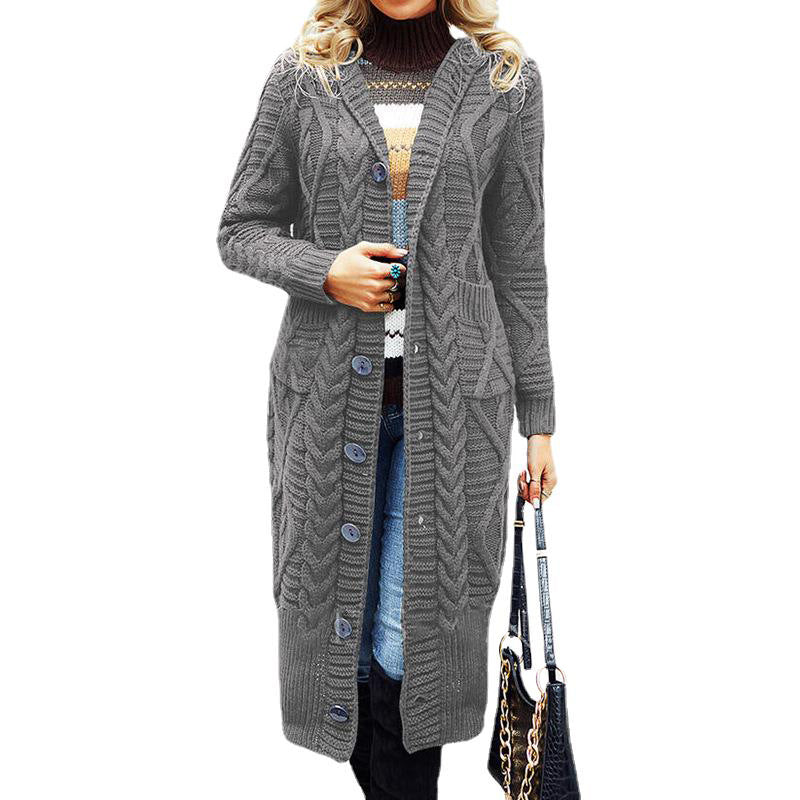 Wool Solid Color Cardigan Loose And Long Oversized Coat For women