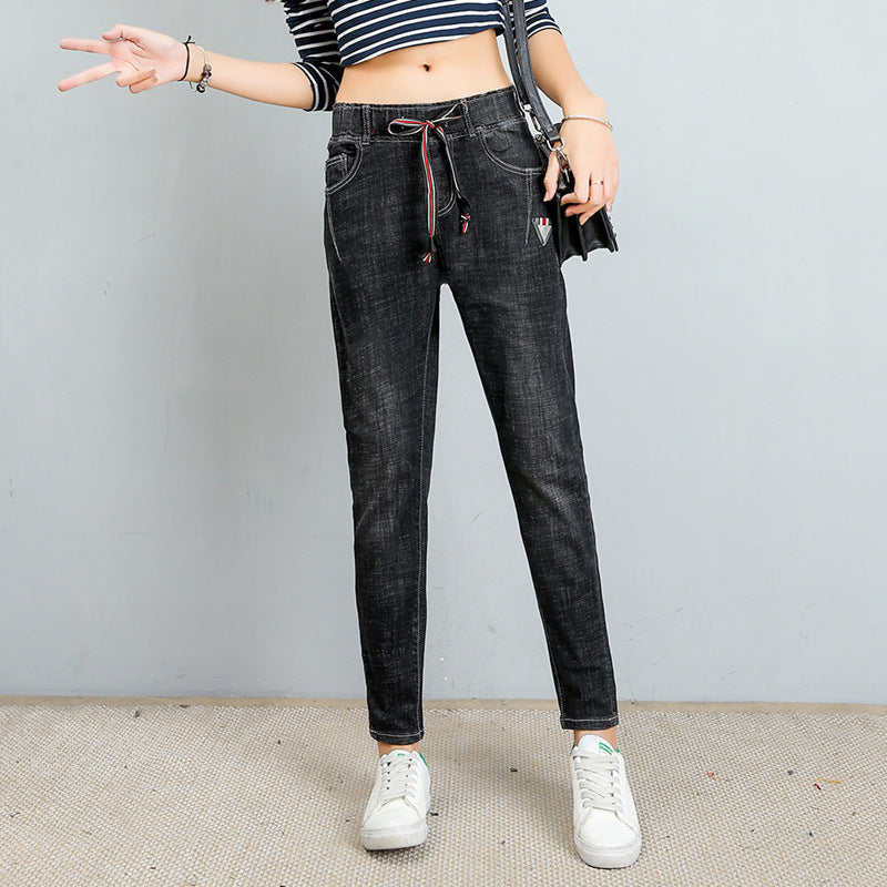 2021 winter pants Haren jeans female large size women new long pants loose casual baggy pants turnip pants