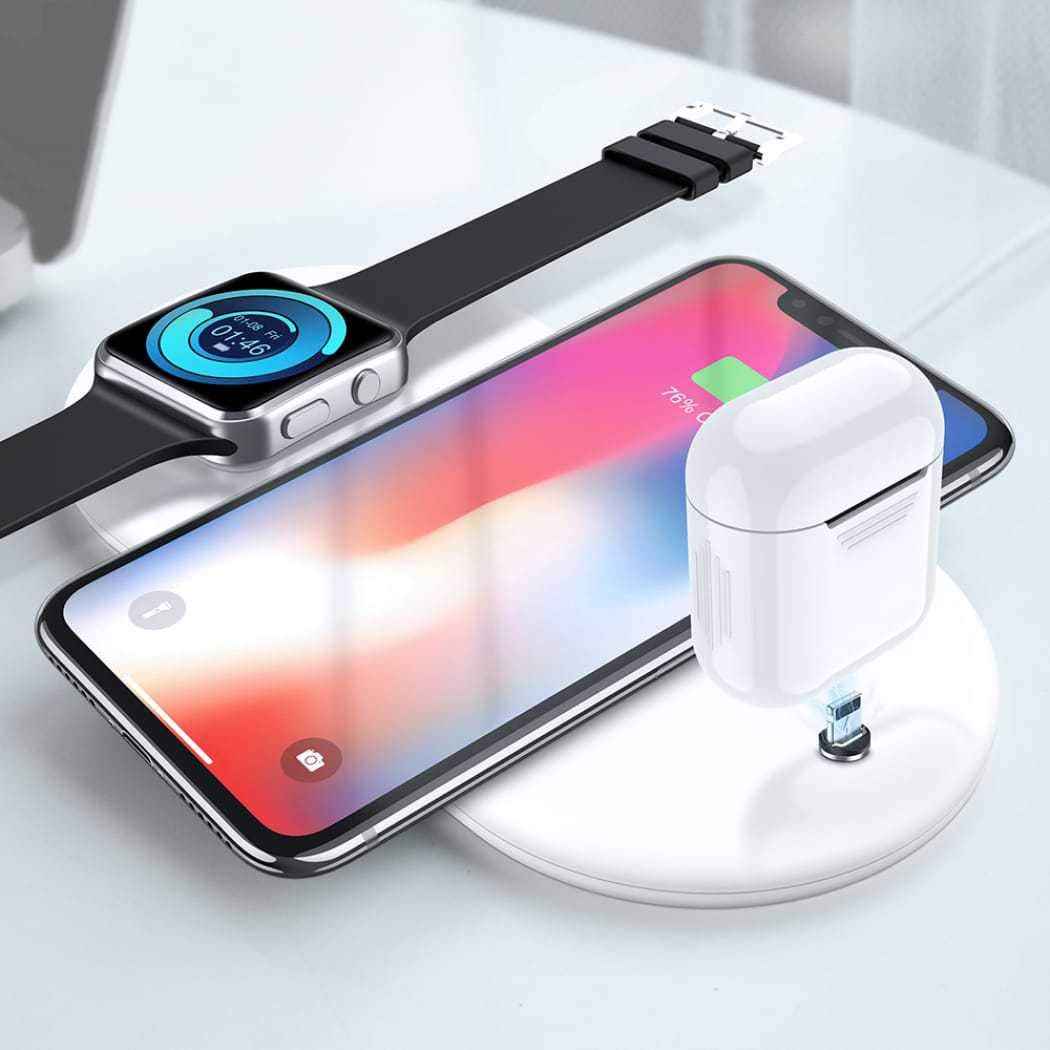 Compatible with Compatible with Wireless charger dual charge 5v2a for mobile watch headset three-in-one charging