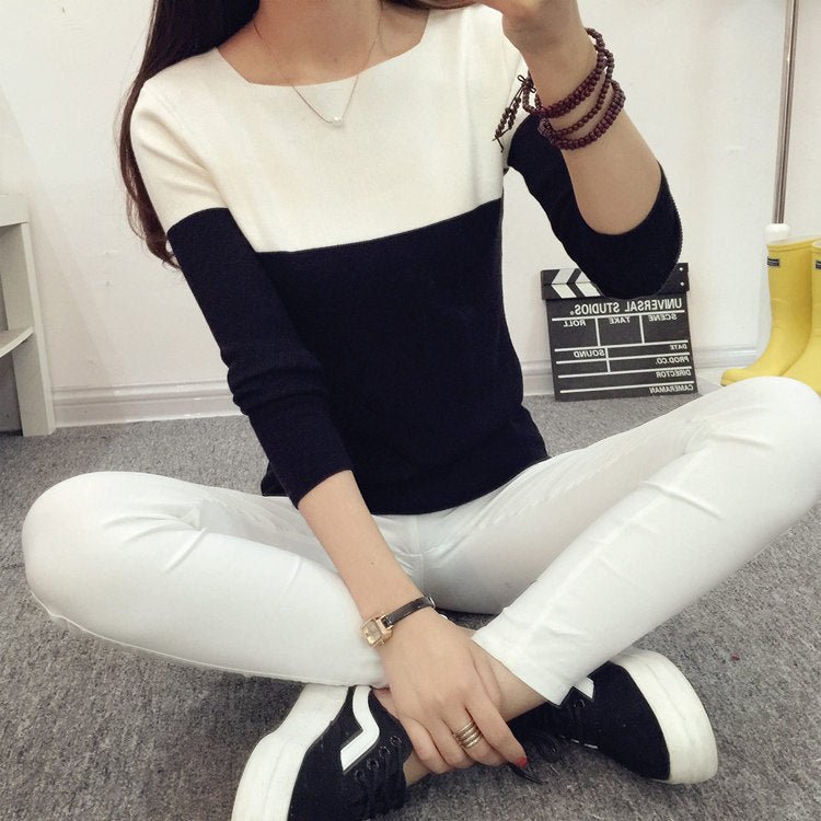 Fashion Women's Loose Knit Sweater Bottoming Shirt