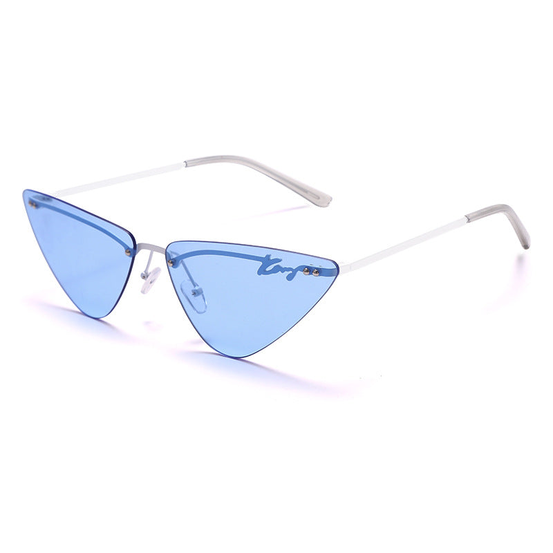 Rimless Fashion Trim Cat Eye Sunglasses Sunglasses Triangle Sunglasses