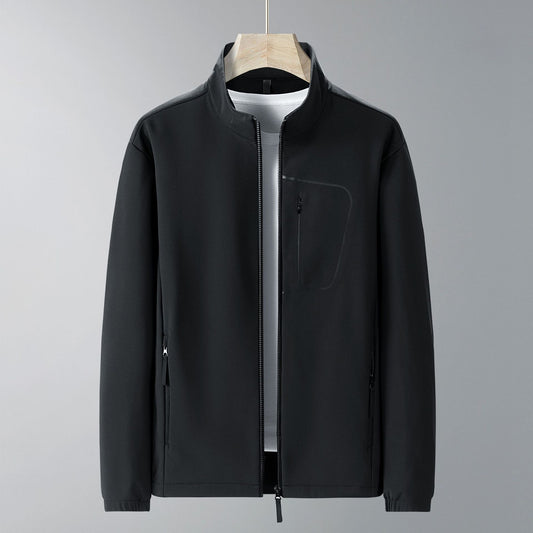 Soft Shell Windproof Waterproof Autumn And Winter Fleece-lined Stand-up Collar Thermal Jacket