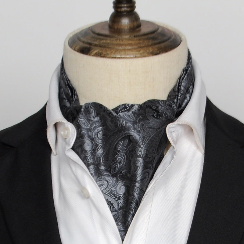 British Vintage Suit Silk Scarf Shirt
