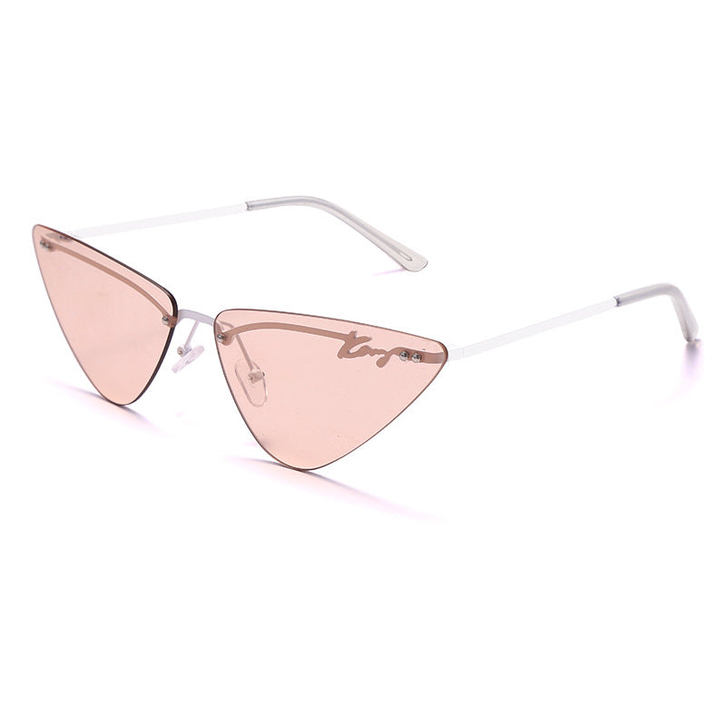 Rimless Fashion Trim Cat Eye Sunglasses Sunglasses Triangle Sunglasses