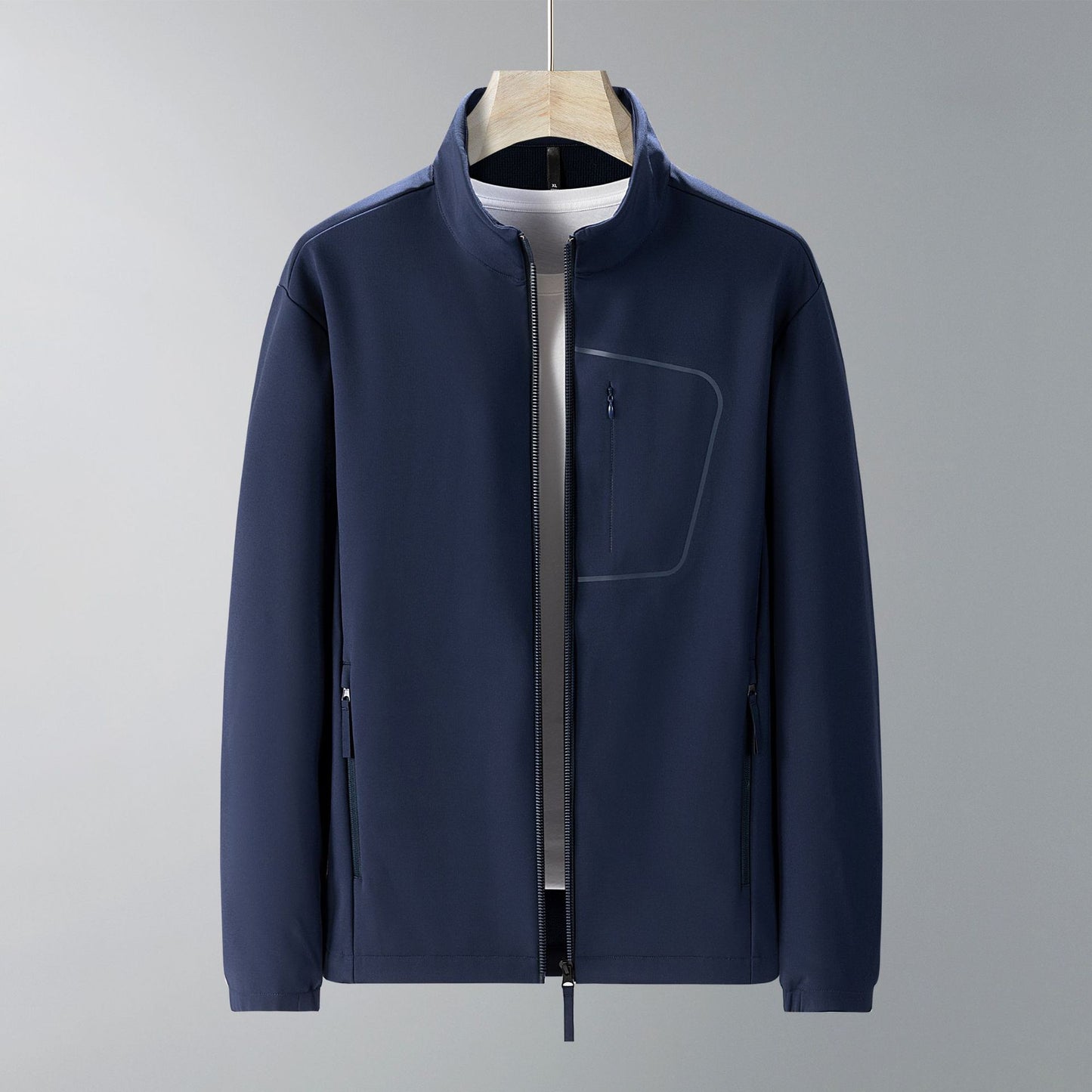 Soft Shell Windproof Waterproof Autumn And Winter Fleece-lined Stand-up Collar Thermal Jacket