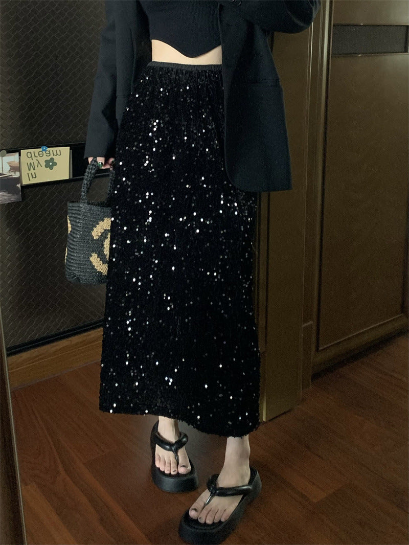 Women's Fashionable Sequins Heavy Industry Skirt