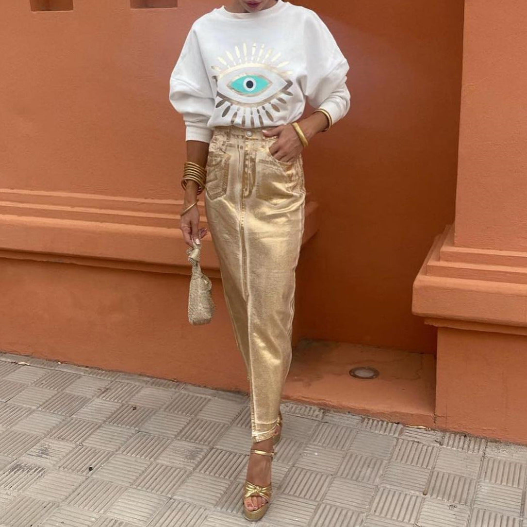 European And American Style Mid-length Slimming Sheath Skirt