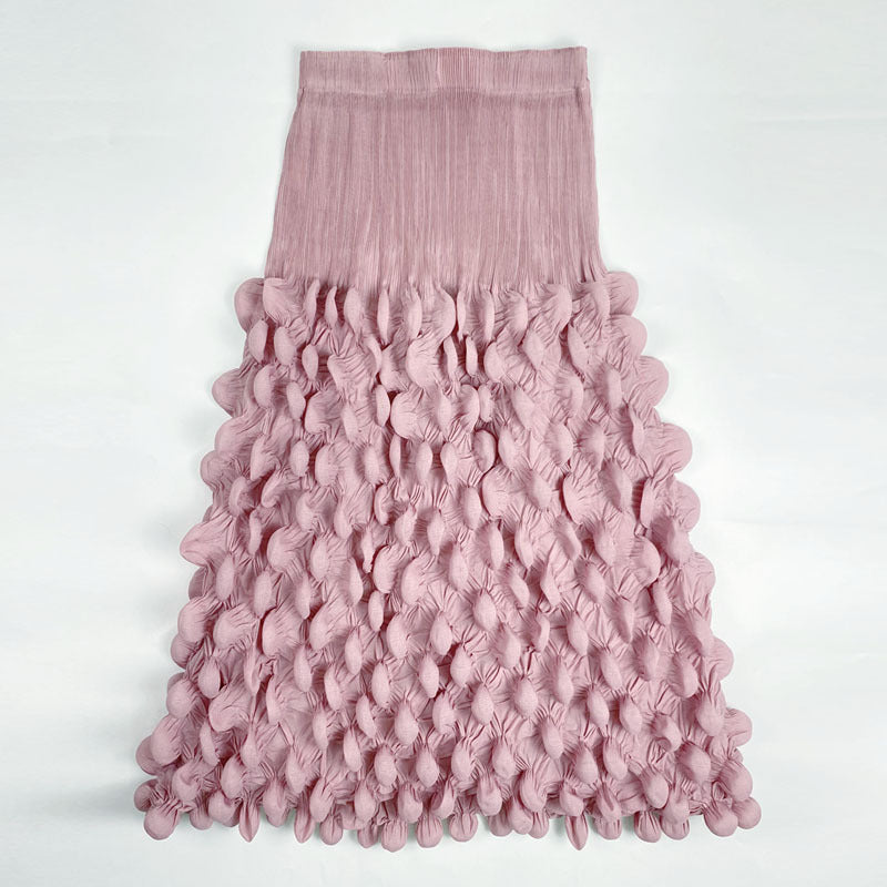 Solid Color Mid-length High Waist Slimming Skirt