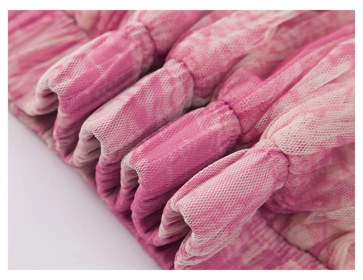 Ink Printing Skirt Elastic Waist Stitching Yarn