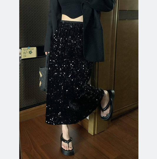 Women's Fashionable Sequins Heavy Industry Skirt