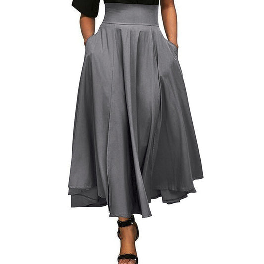 Multi-Color Big Hem Skirt Versatile