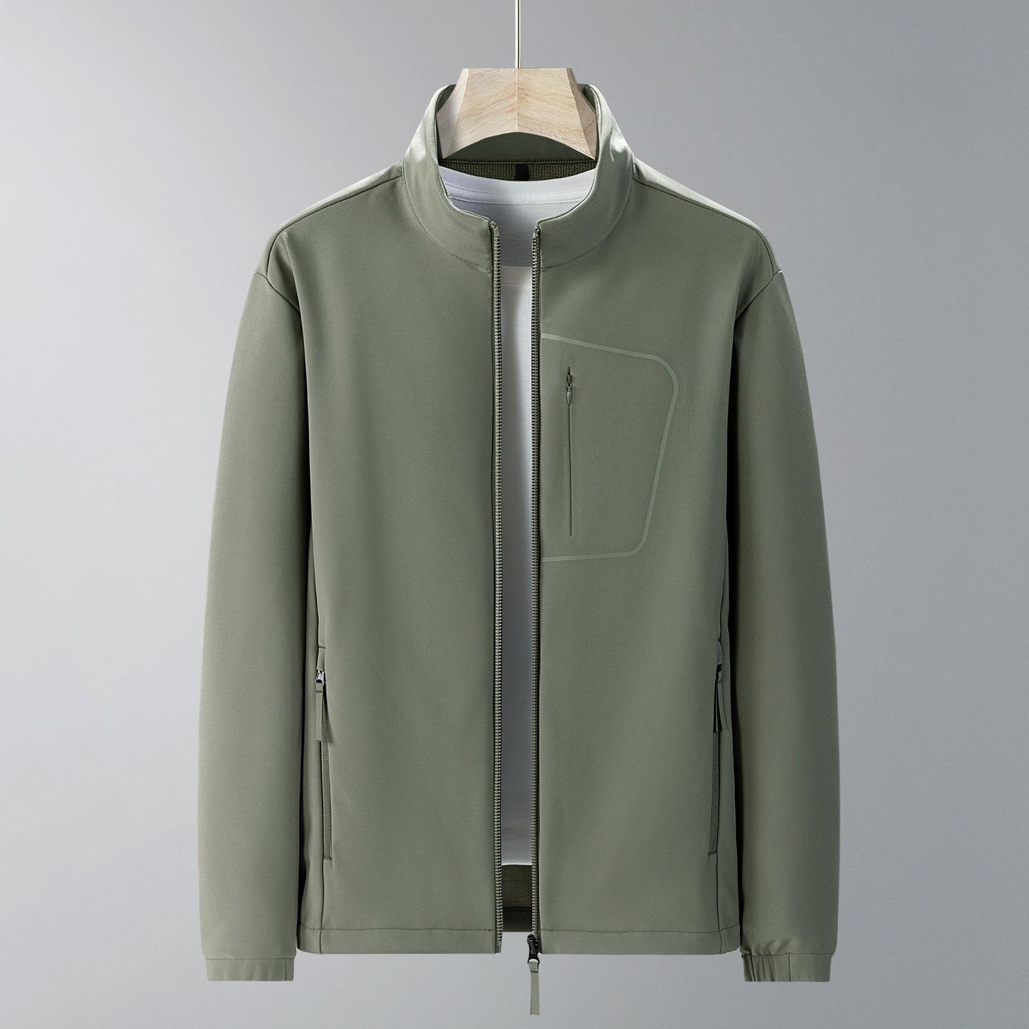 Soft Shell Windproof Waterproof Autumn And Winter Fleece-lined Stand-up Collar Thermal Jacket