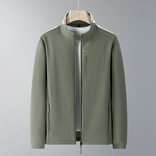 Soft Shell Windproof Waterproof Autumn And Winter Fleece-lined Stand-up Collar Thermal Jacket