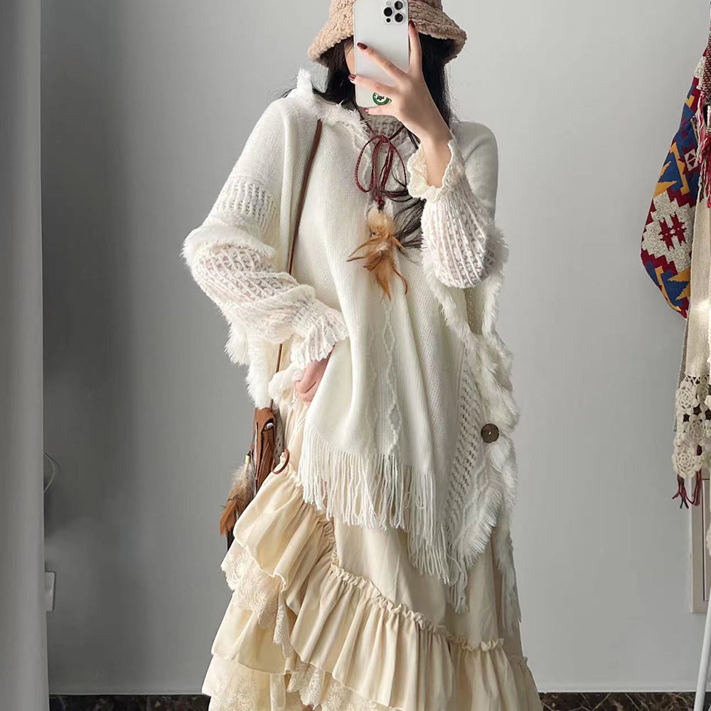 Velvet Dress Thick Lace Large Skirt Tiered Skirt