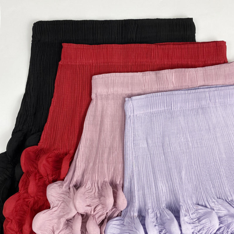 Solid Color Mid-length High Waist Slimming Skirt