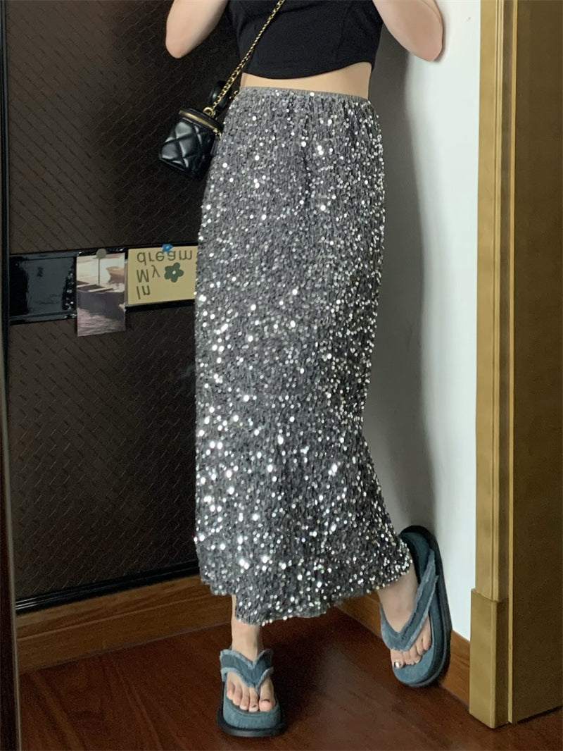 Women's Fashionable Sequins Heavy Industry Skirt