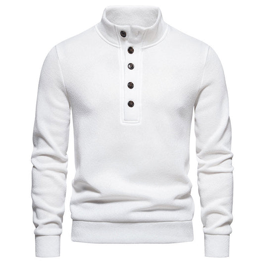Men's Turtleneck Buttons Pullover Casual Loose