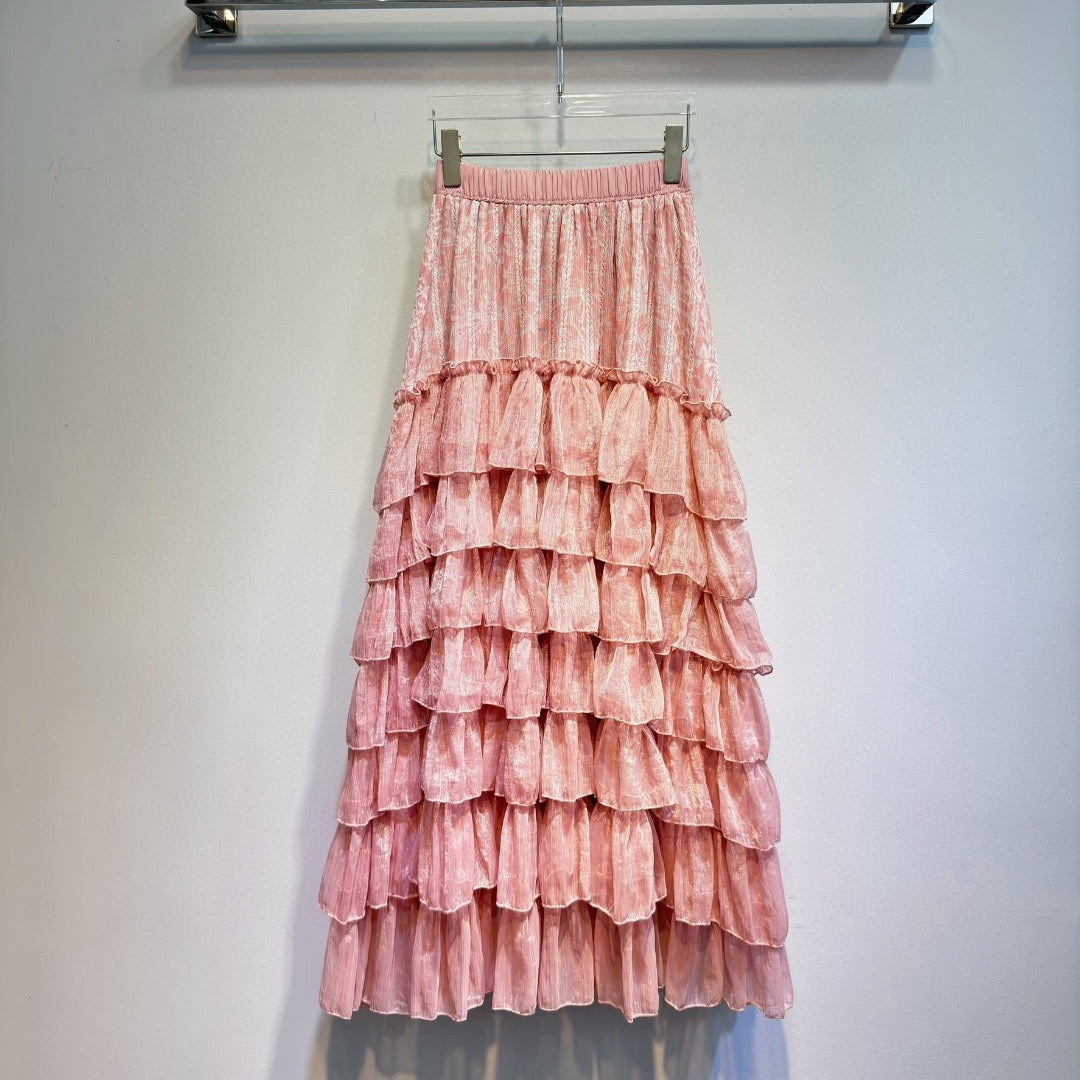 High Waist Heavy Industry Stitching Design Cake Dress