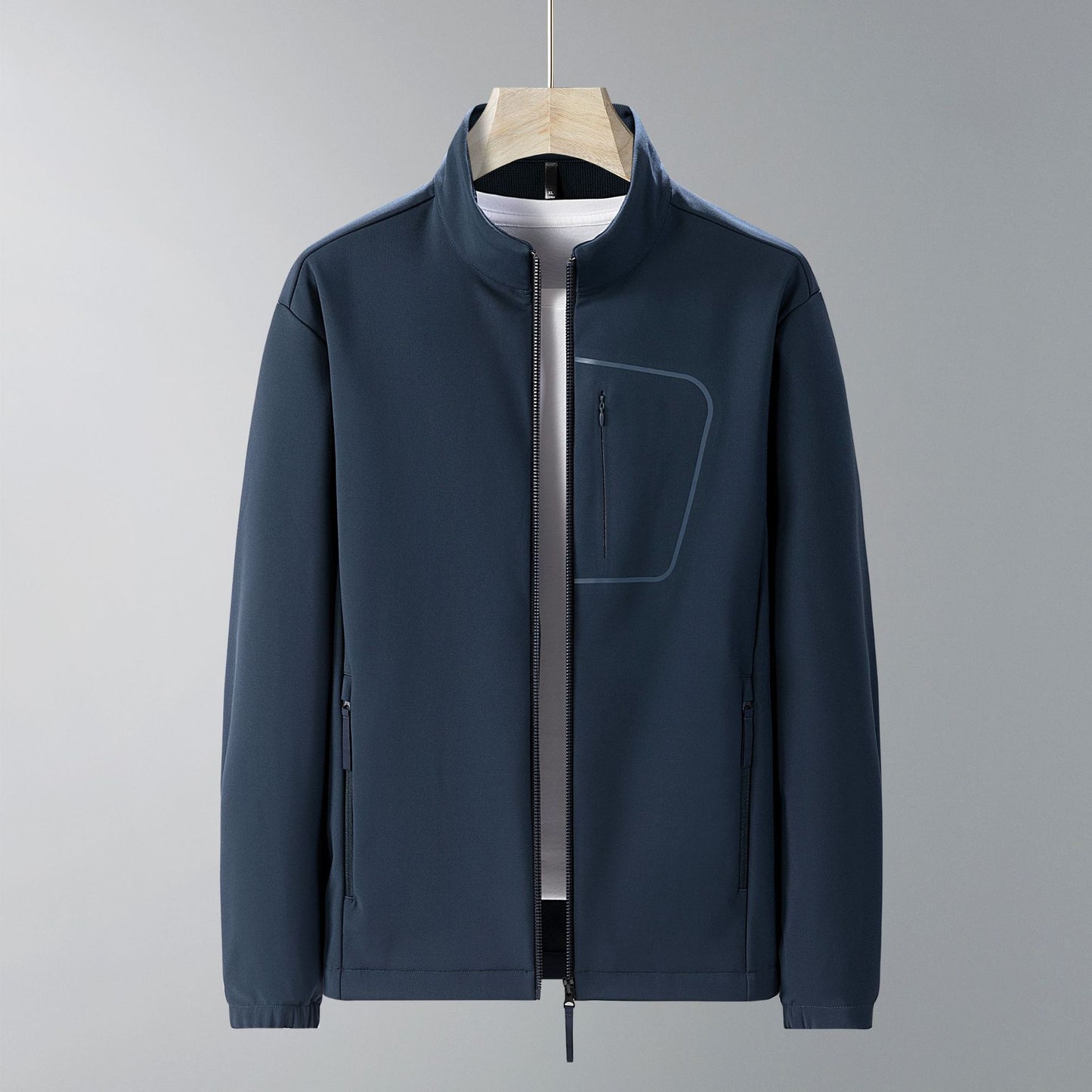 Soft Shell Windproof Waterproof Autumn And Winter Fleece-lined Stand-up Collar Thermal Jacket