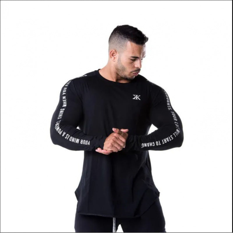 European And American Men Running Round Neck Slim Fitness Clothes