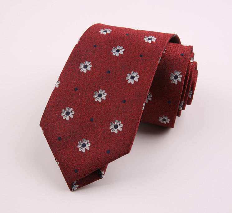 Men's Polyester Striped Flower Fashion Business Formal Tie