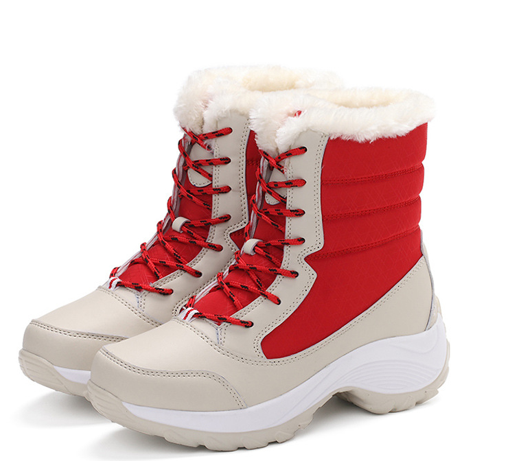 Women Snow Boots Female High To Help Waterproof Ladies Cotton Shoes Boots Plus Velvet Shoes