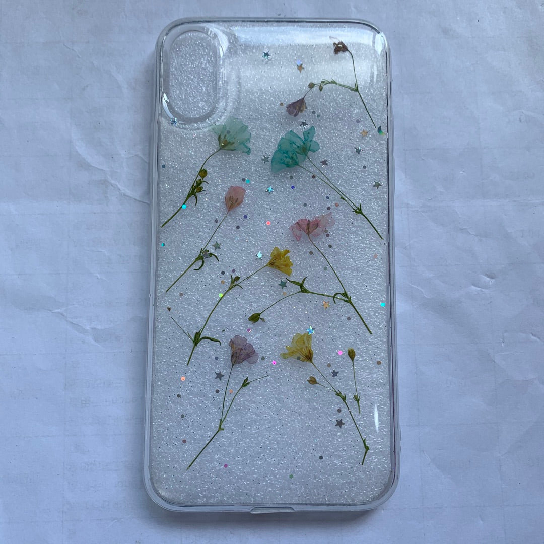 Small floral real flower anti-drop transparent protective cover