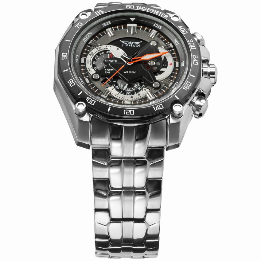 silver Waterproof mechanical watch for men