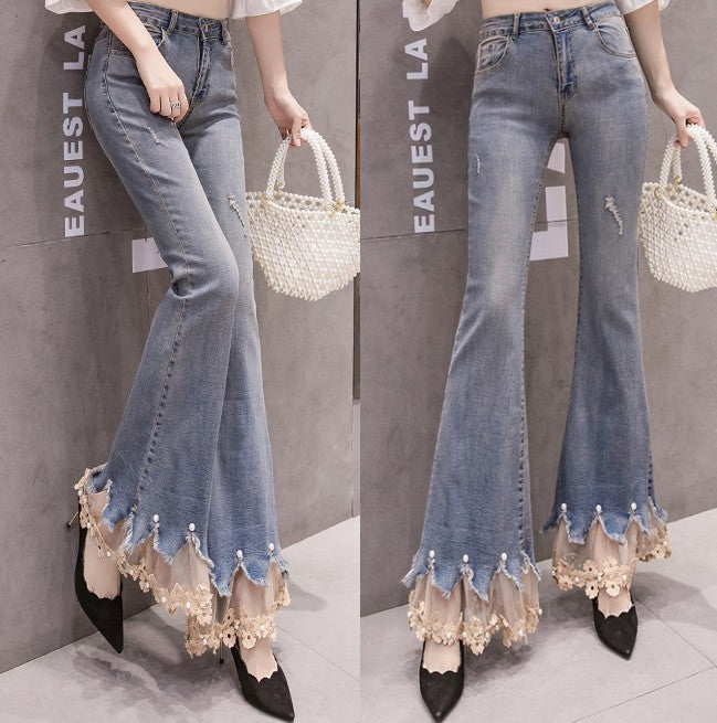 Paneled Micro Flare Pants For Women