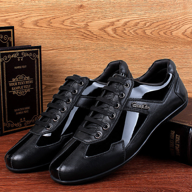 Men's first layer leather Korean shoes