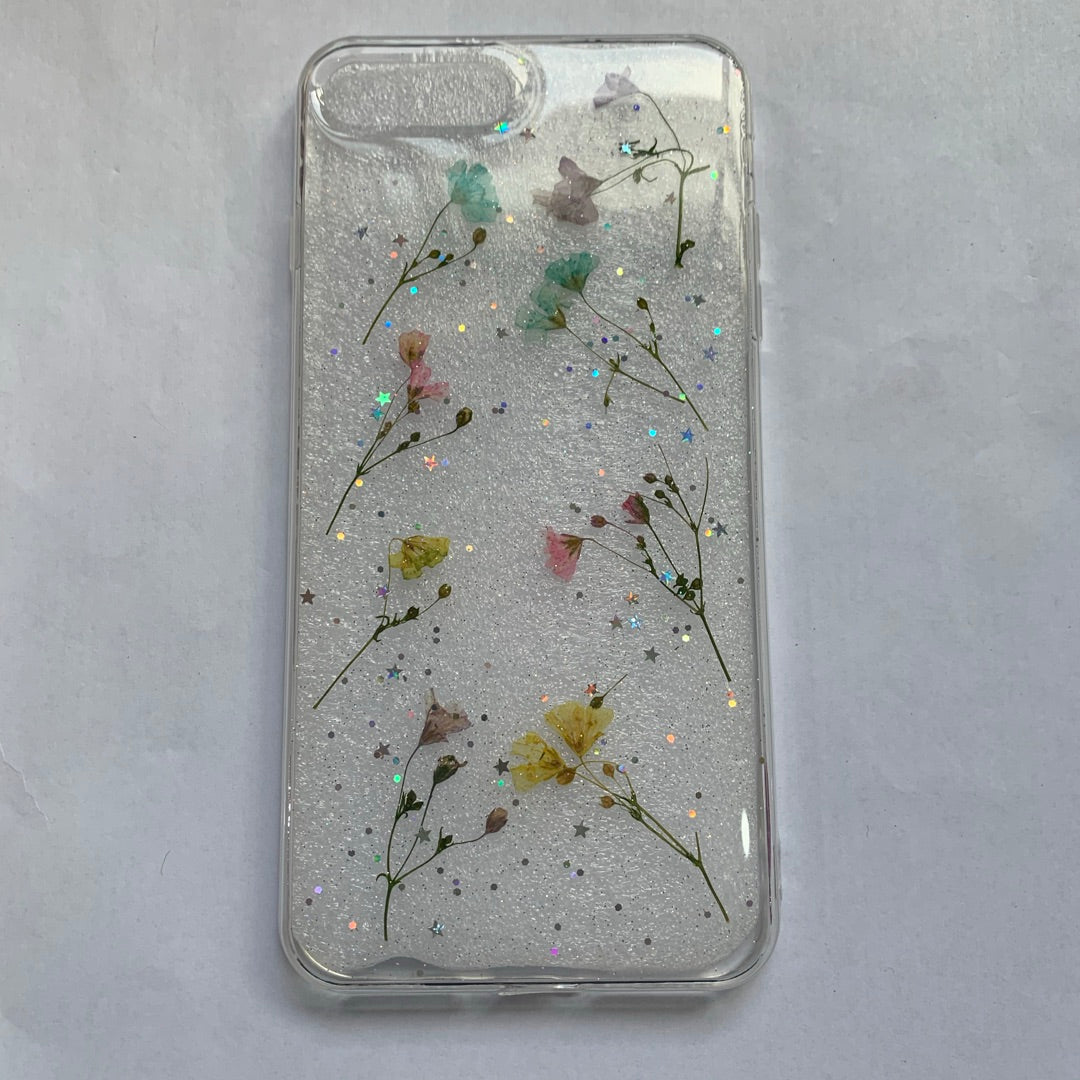 Small floral real flower anti-drop transparent protective cover