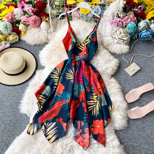 V-neck chiffon dress