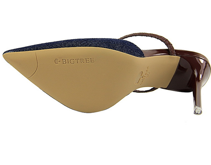 Baotou slippers stiletto high heel sexy thin shallow mouth pointed denim face with slippers