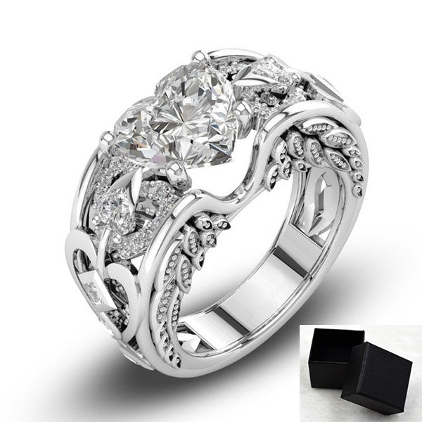 Princess Ring Heart-shaped Ruby Engagement Ring For Women