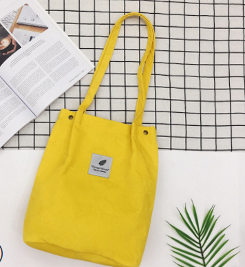 Summer literary small  corduroy canvas bag simple tide female hand shoulder bag