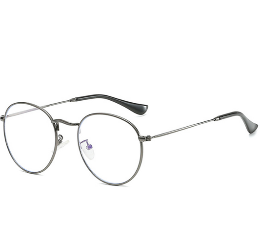 Literary Style Flat Mirror Metal Frame Open-Ball Elliptic Glasses 3447 for Men and Women
