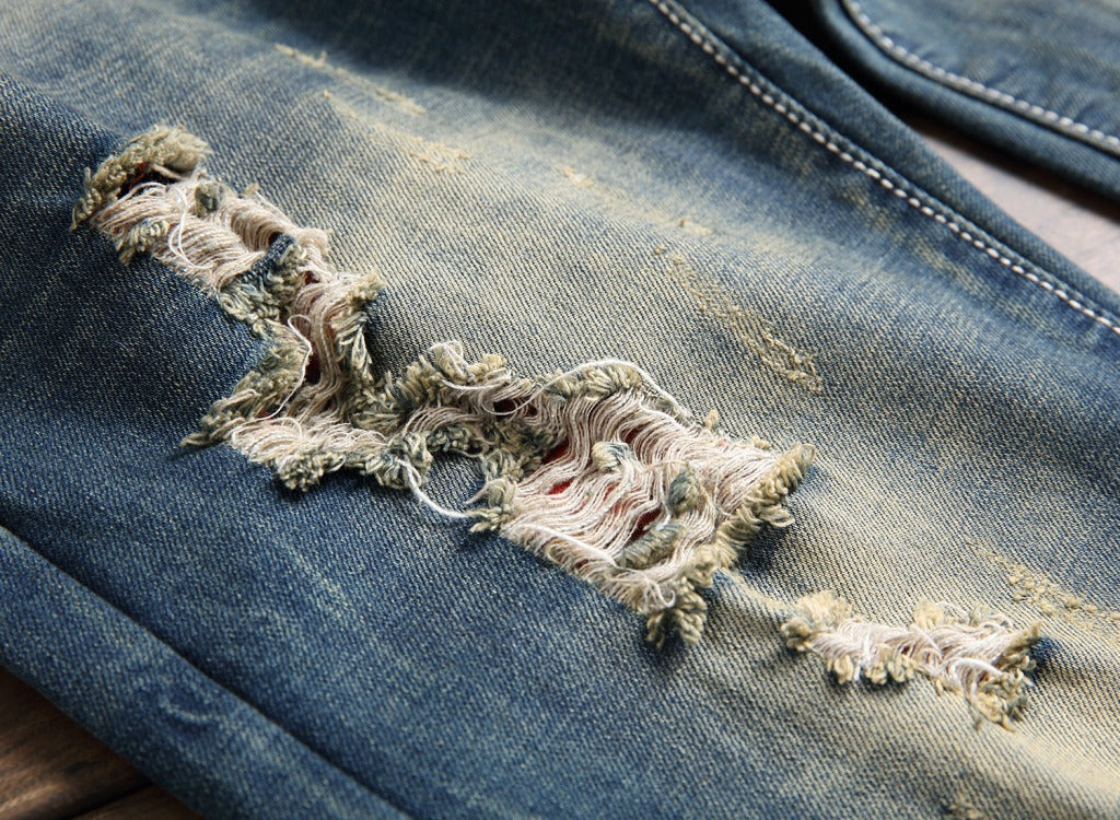Shabby nostalgic jeans for men's