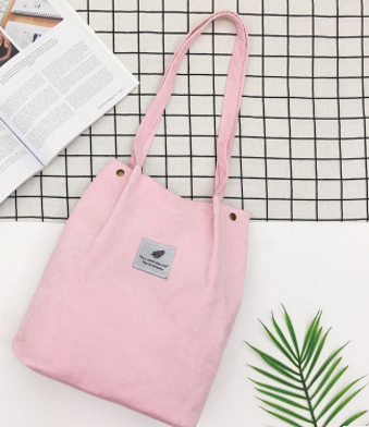 Summer literary small  corduroy canvas bag simple tide female hand shoulder bag