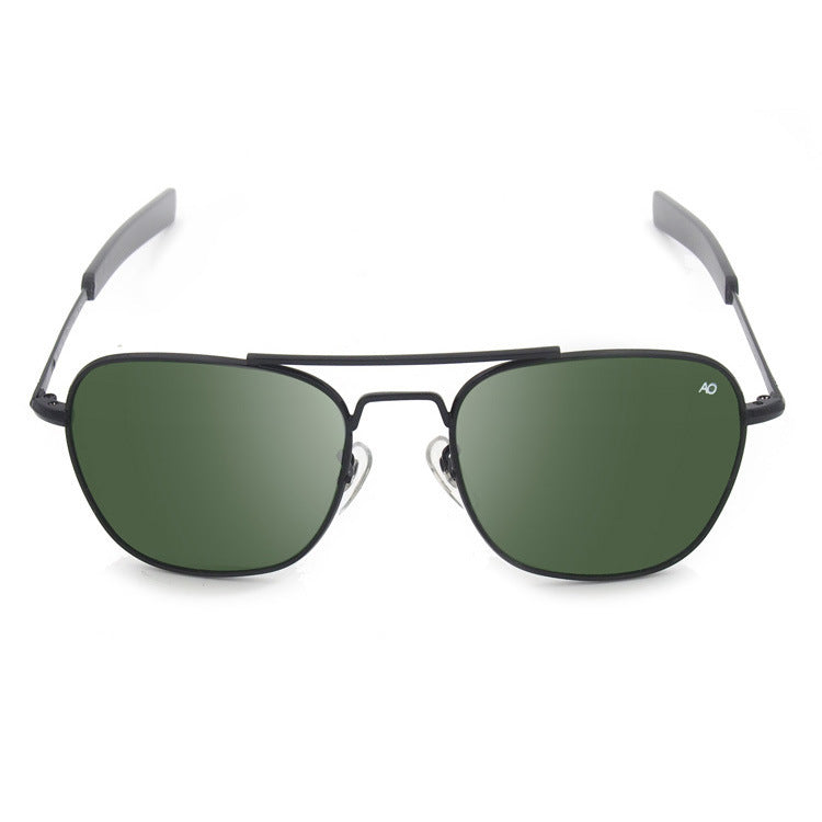 Men's European and American AO Metal Glass Square Sunglasses