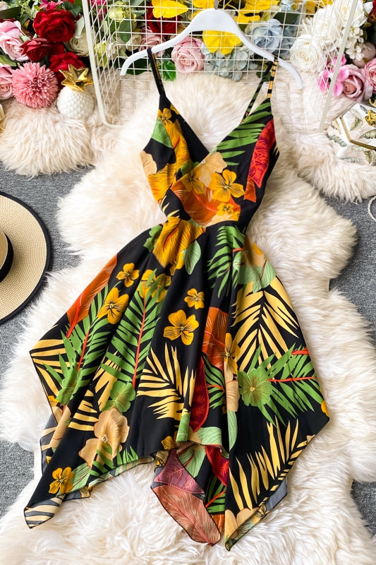 V-neck chiffon dress