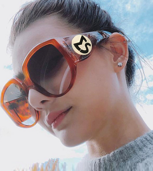 2021 New Arrival Oversize Women Round Sun Glasses Fashion Ladies Olive Frames Glasses