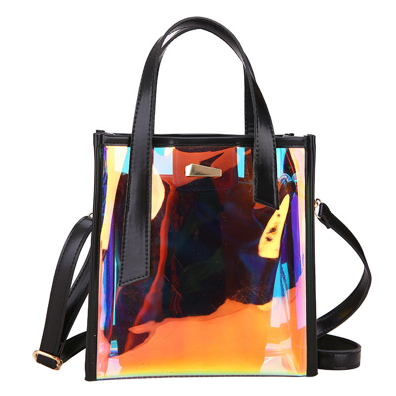 Transparent fashion jelly picture mother handbag