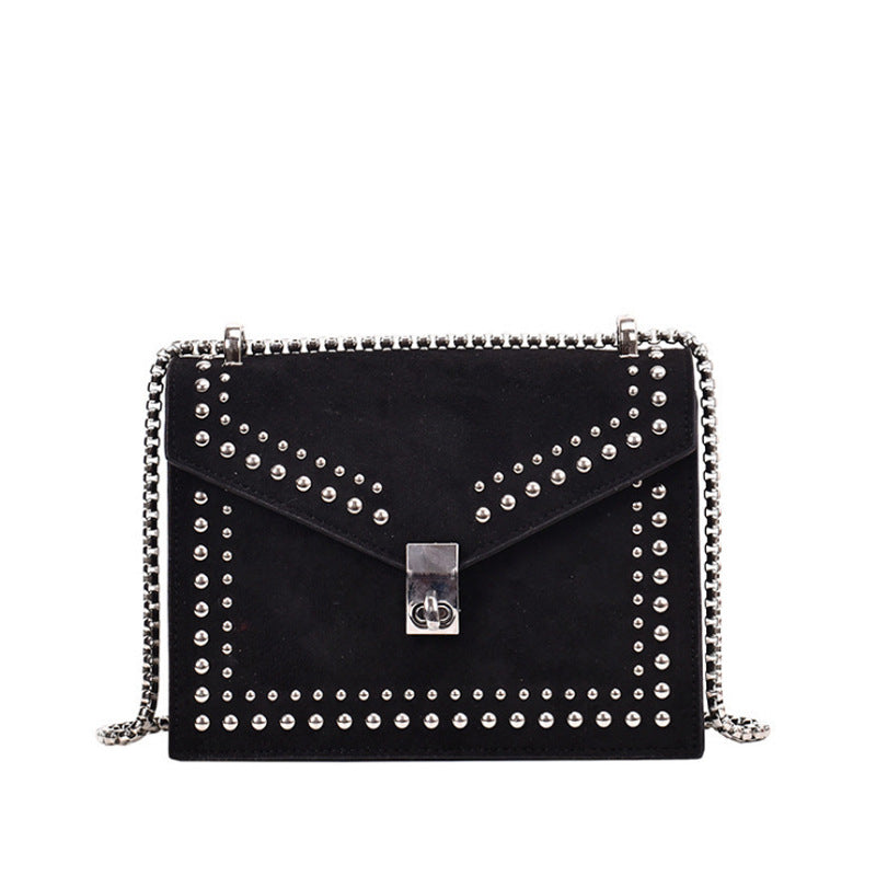 Studded small square bag Korean version of the matte crossbody bag