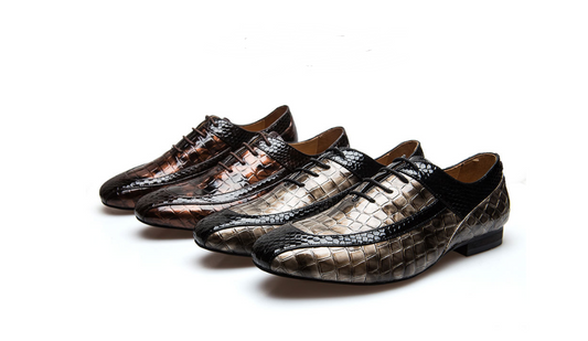 2022 new men's casual shoes men's shoes crock leather British trend breathable shoes dress bright shoes