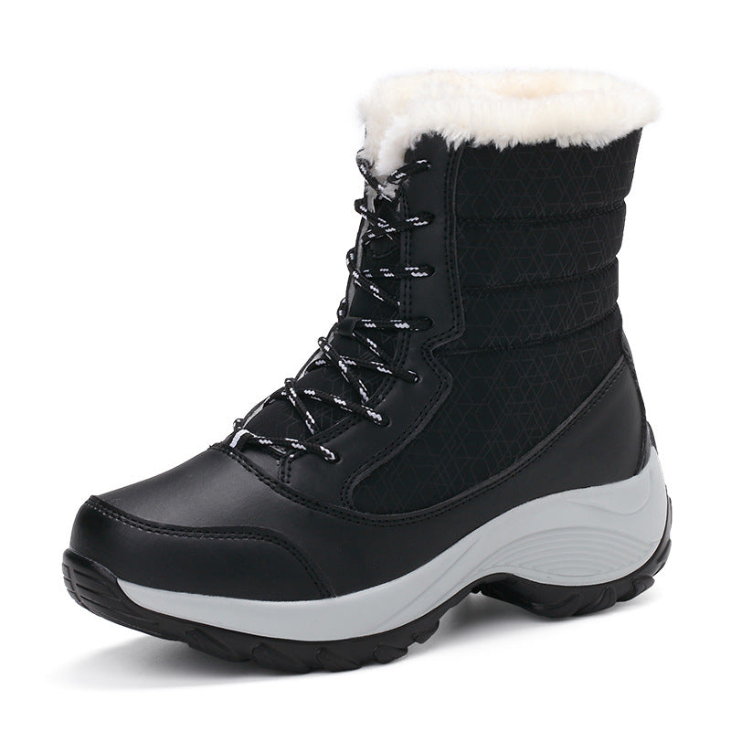 Women Snow Boots Female High To Help Waterproof Ladies Cotton Shoes Boots Plus Velvet Shoes