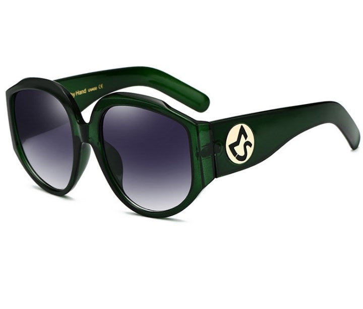 2021 New Arrival Oversize Women Round Sun Glasses Fashion Ladies Olive Frames Glasses